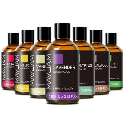 100Ml Pure Essential Oil with Glass Dropper, Aromatherapy Essential Oils Lavender Eucalyptus Rosemary Vanilla Aroma Oil